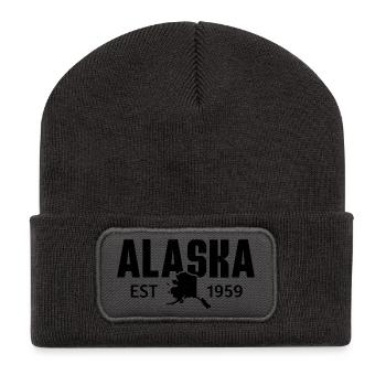 Alaska State Est 1959 Retro Vintage - Recycled Patch Beanie - dark grey - Front