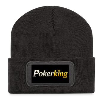 Pokerking Gold-Logo - Recycelte Patch Beanie - Dunkelgrau - Vorne