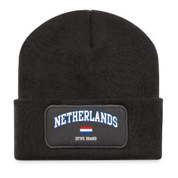 Emblème de la marque Netherlands Dive - Beanie recyclé à patch - charbon - Devant