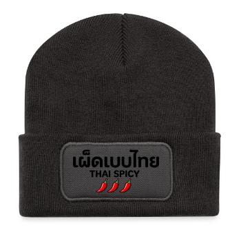 Thai_Spicy – Thai Chili Pepper  - Recycelte Patch Beanie - Dunkelgrau - Vorne