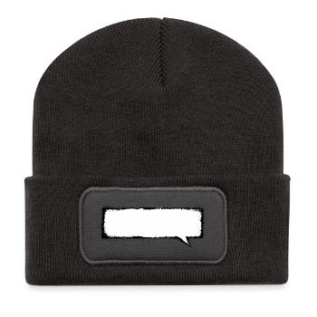 Sprechblase_Grunge_Banner - Beanie recyclé à patch - charbon - Devant