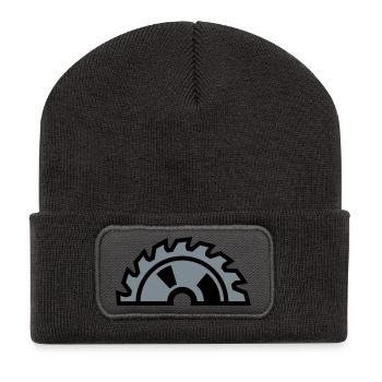 Kreissaegeblatt Halb Logo - Recycelte Patch Beanie - Dunkelgrau - Vorne