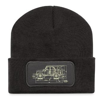 uaz_beige - Recycelte Patch Beanie - Dunkelgrau - Vorne