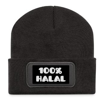 100% Halal (V) - Beanie recyclé à patch - charbon - Devant
