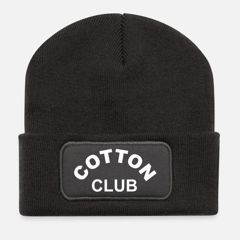 COTTON CLUB - Recycelte Patch Beanie - Dunkelgrau