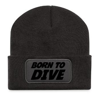 Born to dive - Recycelte Patch Beanie - Dunkelgrau - Vorne