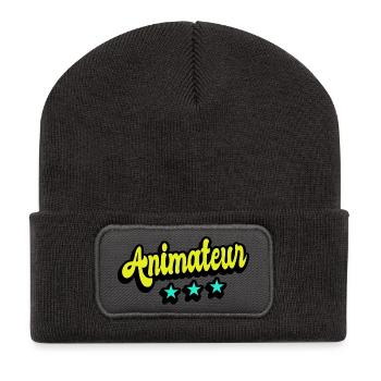 Animateur Design - Recycelte Patch Beanie - Dunkelgrau - Vorne