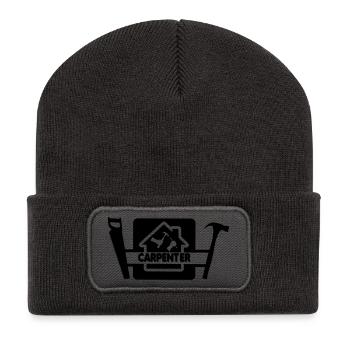 Logo mit Text Schreiner - Recycelte Patch Beanie - Dunkelgrau - Vorne