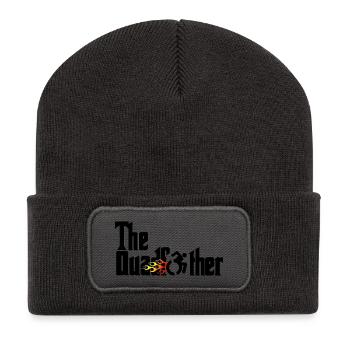 Le Quadfather. Humour pour les personnes en fauteuil roulant * - Beanie recyclé à patch - charbon - Devant