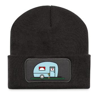 FEIERTAG. FROHE FEIERTAGE. GELIEBTE. MEISTER. LEHRER - Recycelte Patch Beanie - Dunkelgrau - Vorne