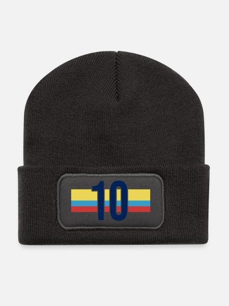 Sportlerin Nummer 10 - Recycelte Patch Beanie - Dunkelgrau