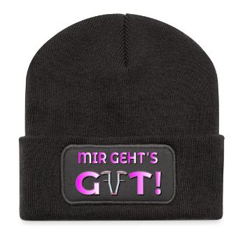 GUTE BESSERUNG - GEHHILFE - Recycelte Patch Beanie - Dunkelgrau - Vorne
