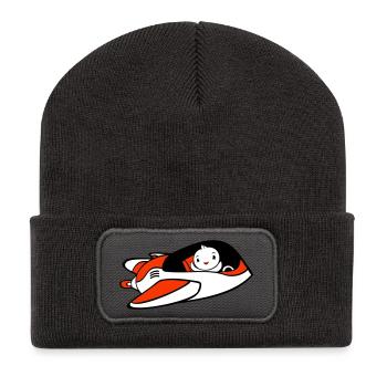 Duck Spaceship Pilot Space Science Fiction Cool - Recycled Patch Beanie - dark grey - Front