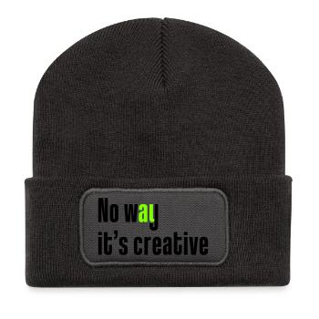 Auf keinen Fall ist es kreativ - Recycelte Patch Beanie - Dunkelgrau - Vorne