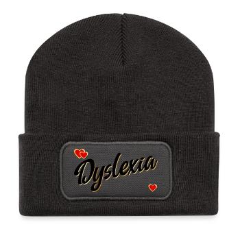 NEURODIVERSITÄTS-LEGASTHENIE - Recycelte Patch Beanie - Dunkelgrau - Vorne