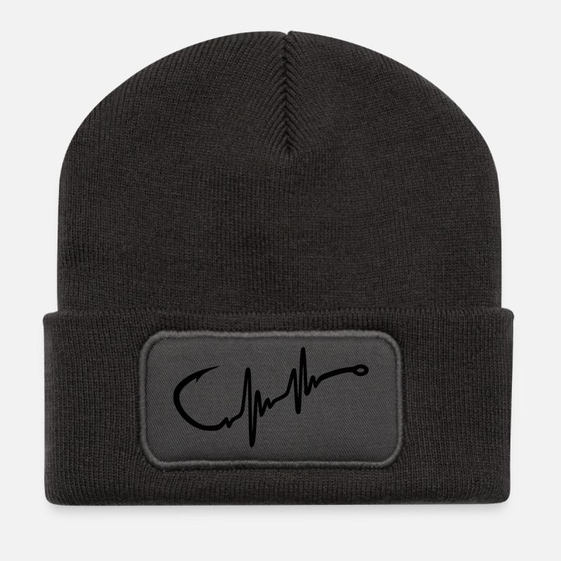 Angelhaken Heartbeat - Recycelte Patch Beanie - Dunkelgrau