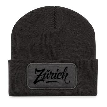 Zurich - Beanie recyclé à patch - charbon - Devant