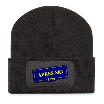 Après-ski 2026 - Beanie recyclé à patch - charbon - Devant
