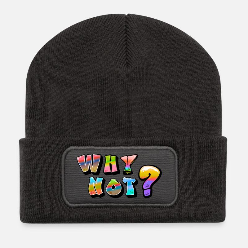 Warum nicht Design - Recycelte Patch Beanie - Dunkelgrau