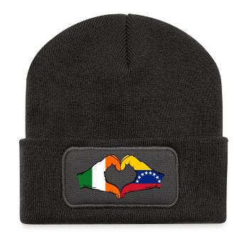 Cœur du drapeau Irlande du Venezuela - Beanie recyclé à patch - charbon - Devant