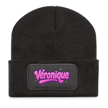 Graffiti-Name Véronique kann auf allem gedruckt werden! - Recycelte Patch Beanie - Dunkelgrau - Vorne