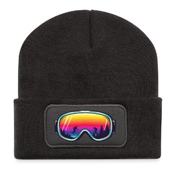 Ski Goggles Sunset Forest - Recycled Patch Beanie - dark grey - Front