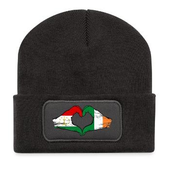 Drapeau d’Irlande du Tadjikistan Mains Forme de cœur - Beanie recyclé à patch - charbon - Devant