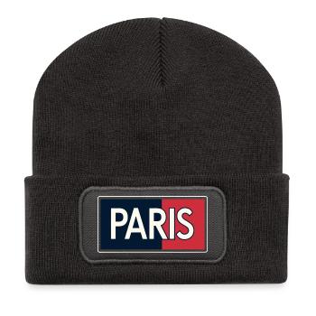Paris blue and red blocks - Recycled Patch Beanie - dark grey - Front