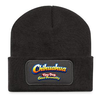 Personnalité du Chihuahua Petit Chien Géant - Beanie recyclé à patch - charbon - Devant