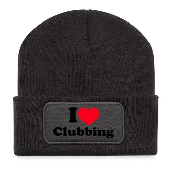 J’adore sortir en boîte - Beanie recyclé à patch - charbon - Devant