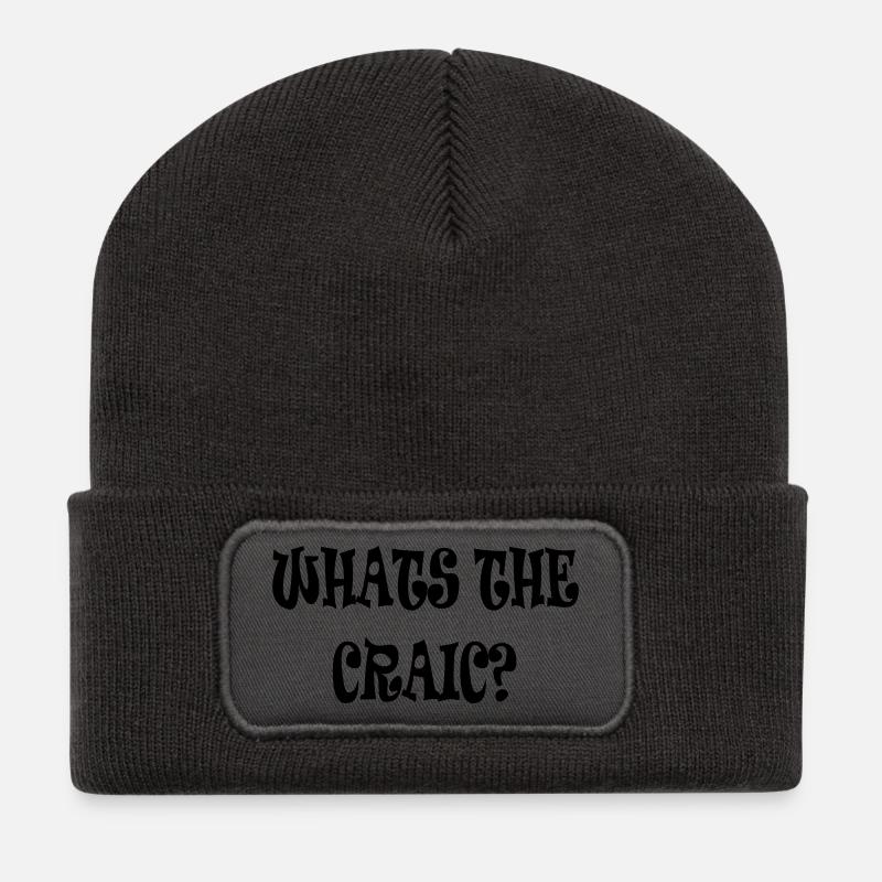 What’s the Craic? - Recycled Patch Beanie - dark grey