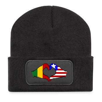 Mali_Liberia_Flagge_Haende_Herzform - Beanie recyclé à patch - charbon - Devant