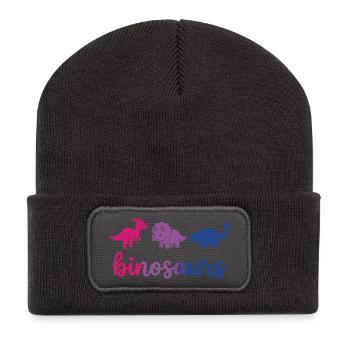Pride Month LGBTQ - Binosaur - Recycled Patch Beanie - dark grey - Front