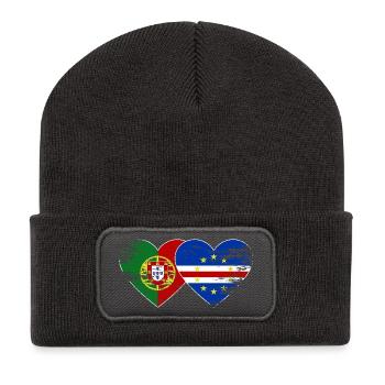 Drapeau du Cap-Vert du Portugal utilisé - Beanie recyclé à patch - charbon - Devant