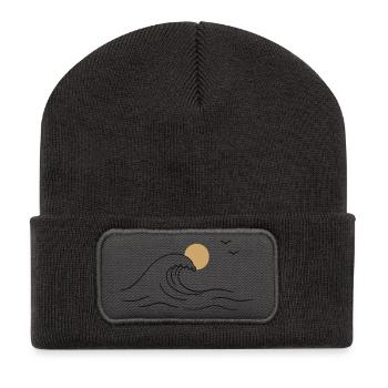 Lune et mer - Beanie recyclé à patch - charbon - Devant