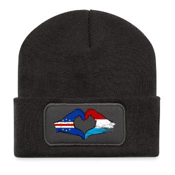 Mains du drapeau luxembourgeois du Cap-Vert utilisées - Beanie recyclé à patch - charbon - Devant