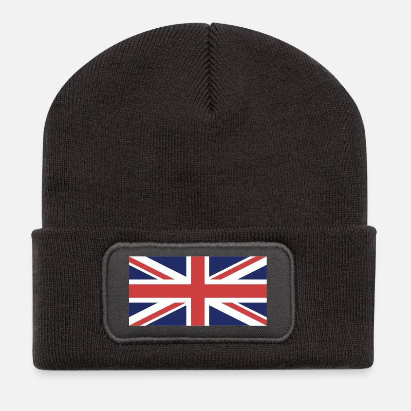 United Kingdom - Union Jack - Flag - Recycled Patch Beanie - dark grey