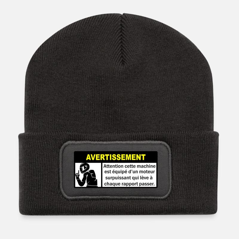 Eindringliche Warnung - Recycelte Patch Beanie - Dunkelgrau
