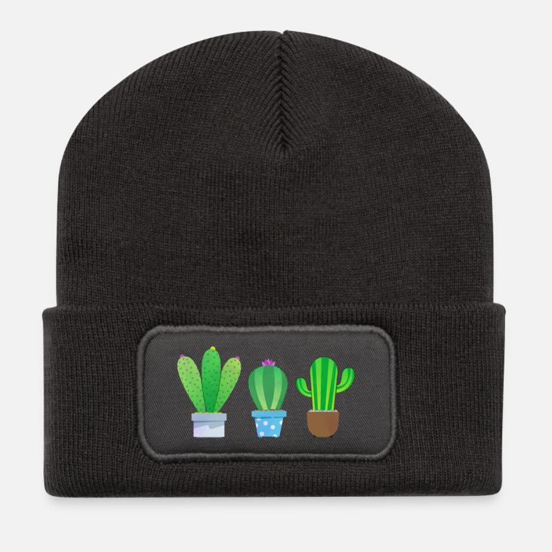 Cactus! - Recycled Patch Beanie - dark grey