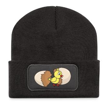 Poulet volaille poulets de poule oeuf oeuf de pâques oeuf de pâques - Beanie recyclé à patch - charbon - Devant