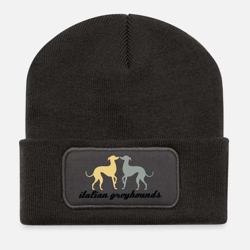 Petit lévrier italien (PLI) - Beanie recyclé à patch - charbon