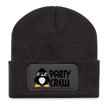 Party Crew Penguin - Recycelte Patch Beanie - Dunkelgrau - Vorne