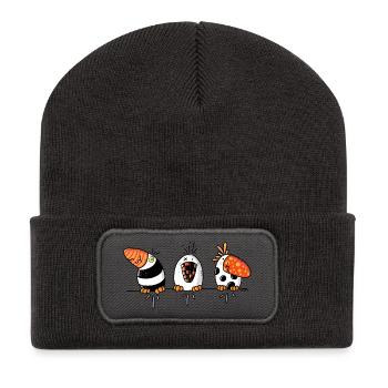Drôles d'oiseaux - oiseau - Beanie recyclé à patch - charbon - Devant