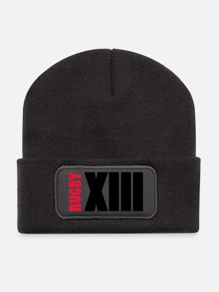 RUBGY XIII - Beanie recyclé à patch - charbon