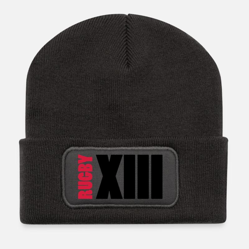 RUBGY XIII - Beanie recyclé à patch - charbon