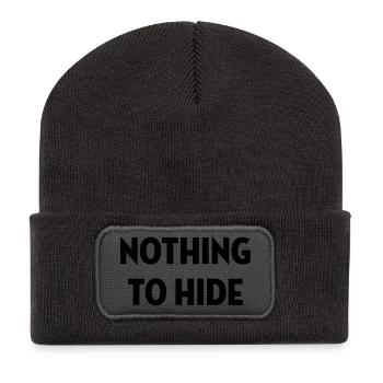 Revolution / Frieden / Menschen / Reise / Grün / - Recycelte Patch Beanie - Dunkelgrau - Vorne