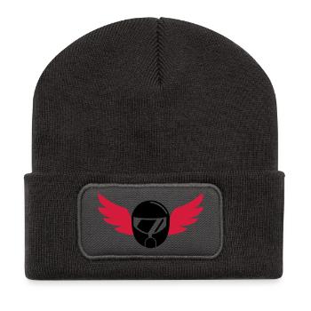 Karting / Kart / Pilote / Voiture - Beanie recyclé à patch - charbon - Devant