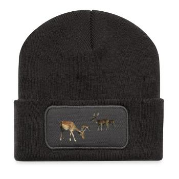 Daim - Beanie recyclé à patch - charbon - Devant