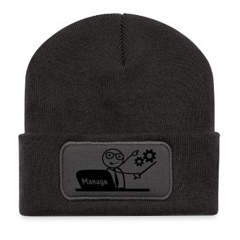 Manage Office laptop - Recycled Patch Beanie - dark grey - Front