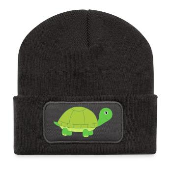 Schildkröte Schildkröten - Recycelte Patch Beanie - Dunkelgrau - Vorne